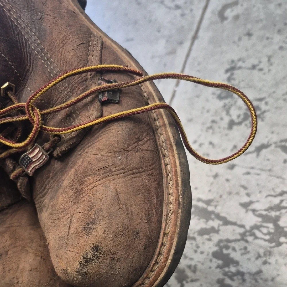 Men's Brown Leather Work Boots - Classic Lace-Up